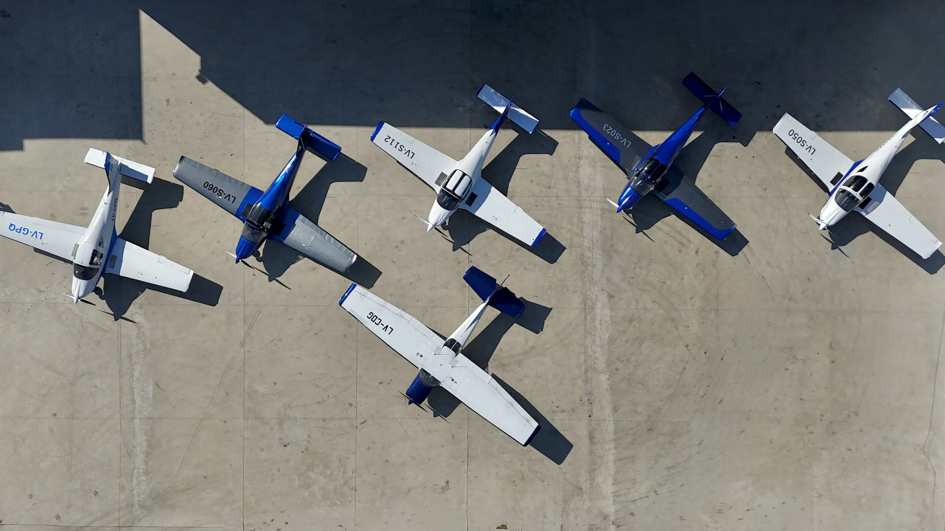 Vista aérea de aviones ProFlight