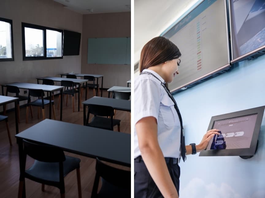 Aula y sistemas de entrenamiento de ProFlight Academy